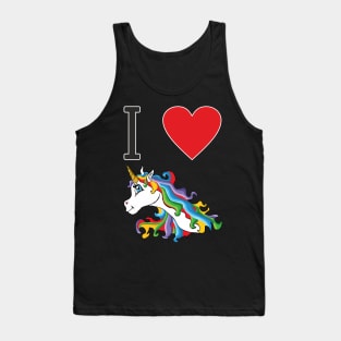 I love cute colourful sweet unicorn Tank Top